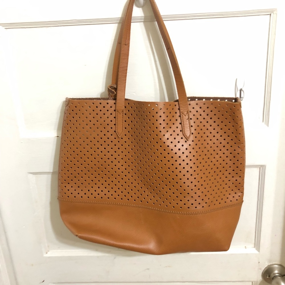 J Crew  Downing leather tote bag EUC